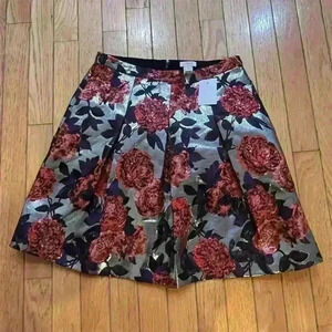 J. Crew A-Line Skirt - Black and Red Floral